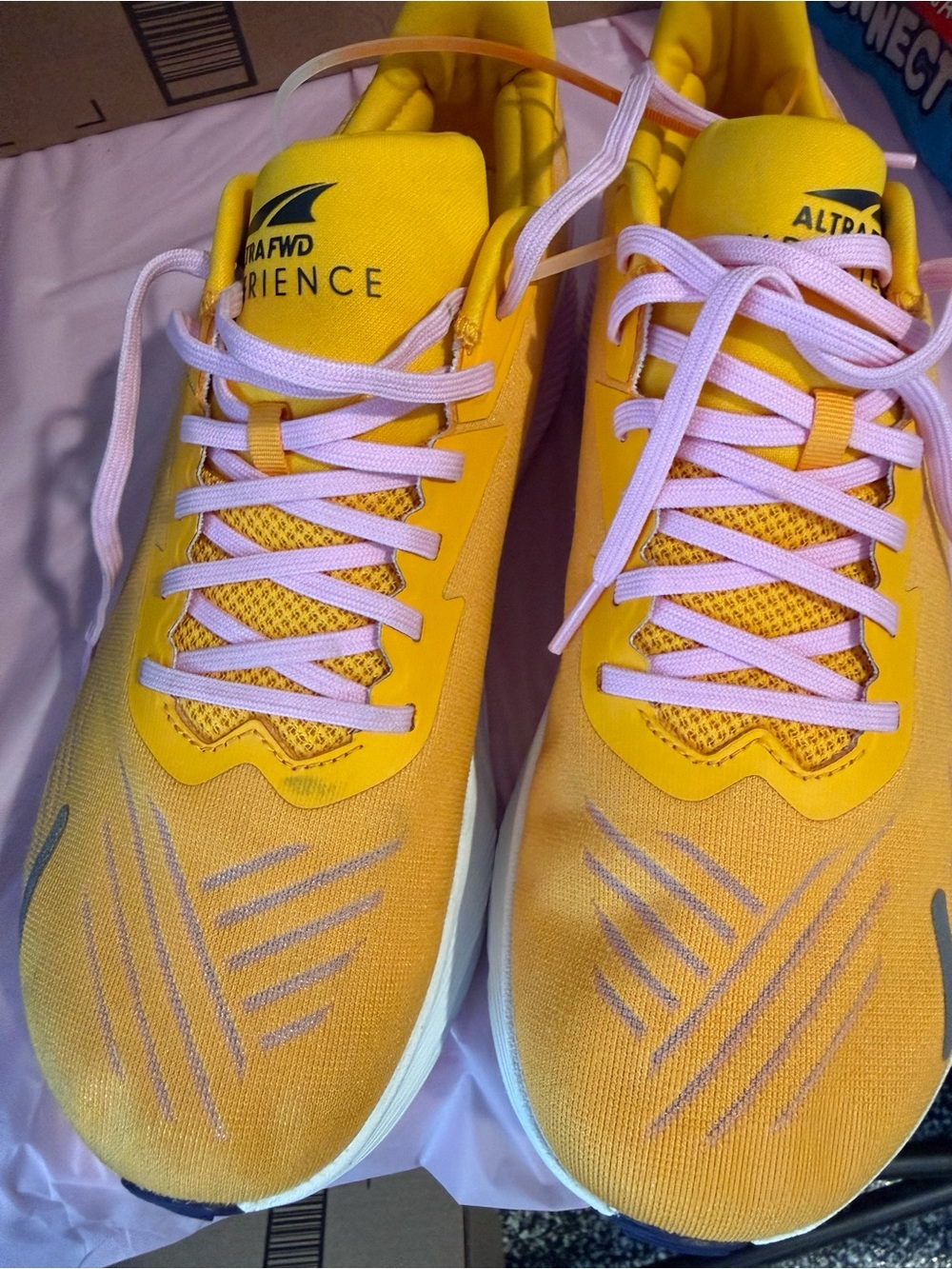Altra Kids Bright Yellow Athletic Sneakers with White Laces
